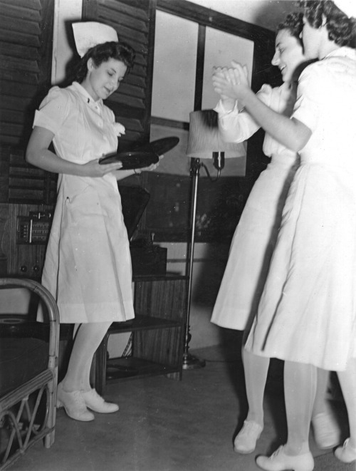 Nurses dancing during World War II.