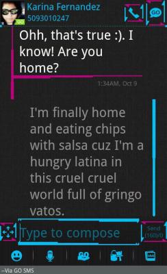 Sometimes our texts make the latina come