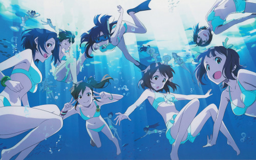 akizuki ritsuko amami haruka bikini brown hair futami ami futami mami ganaha hibiki hagiwara yukiho 