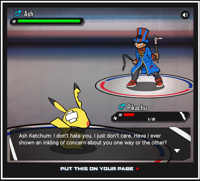 i-likesloths:  Yep PETA  I guess  you’re right  Ash totally  never gave a fuck