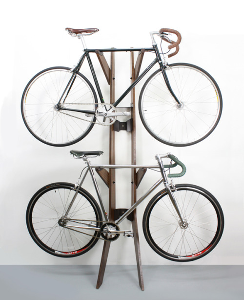 design-cycle:  Branchline provides vertical storage for up to two bikes on two sets of adjustable ar