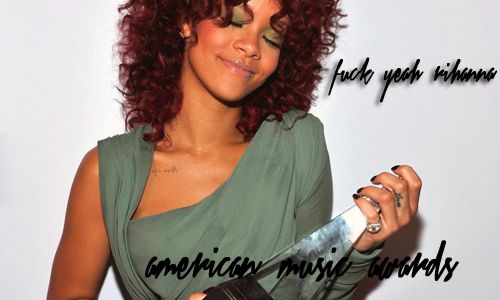 fuckyeahrihanna:
“ “ Rihanna leads American Music Awards Nominations.
”
Rihanna leads this year’s 2012 AMA’s, alongside Nicki Minaj, with four nomination’s. Rihanna is nominated in the top category – Artist Of The Year – where she will compete with...