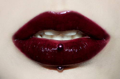 lips and piercing.