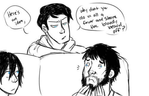 hipster/modern!AU hawke siblings banter ahhh yes I finally drew the little hawkes ;u;