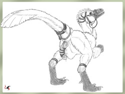 Shiny Ornaments (b&amp;w version) - by Equalicus i&rsquo;m always saying that clothing and accessories for non-human forms are a lot of fun&hellip; Well look! :D This raptor agrees with me, see? Mmmhmm &lt;3