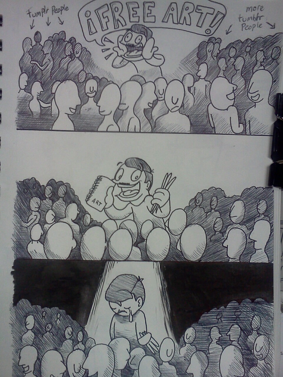 drawing-at-work:  Heh heh, kinda how I feel so far with my Free Art Weekdays. Guess