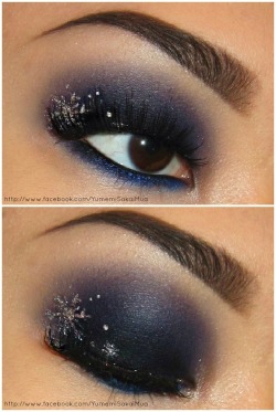 yumemisakai:  Winter Snowflake - featuring Lime Crime’s unreleased silver liner in Reason! 