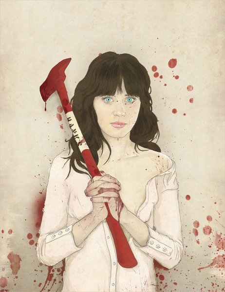 imajar:  ianbrooks:  Slaughterhouse Starlets by Keith P. Rein Keith’s new series of actresses not often associated with slasher films kind of makes me want to be stabbed to death in the shower. Prints available at Society6 and you can currently get