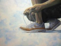 kickspotting:  Air Max 1 on canvas. painting