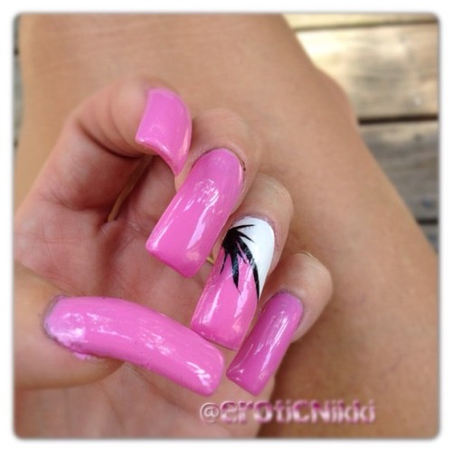 Pink Nails for BreastCancerAwareness Month! #nails #nailfetish #longnails #pink #mani (Taken with In