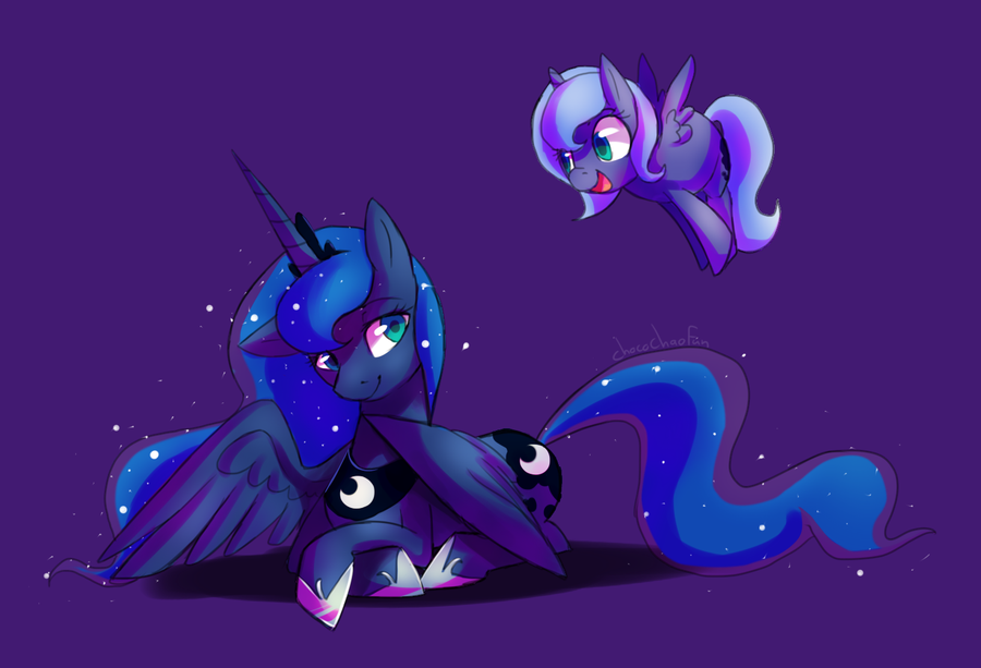 twilightsparklesharem:  (via Luna and Woona by ~ChocoChaoFun on deviantART)
