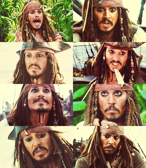 loopholes:The many faces and emotions of Captain Jack Sparrow.