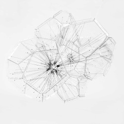 saemea:  Network Sphere Network 6, by Tomàs Saraceno, black polyester rope, acrylic and acrylic hardware, 2011 