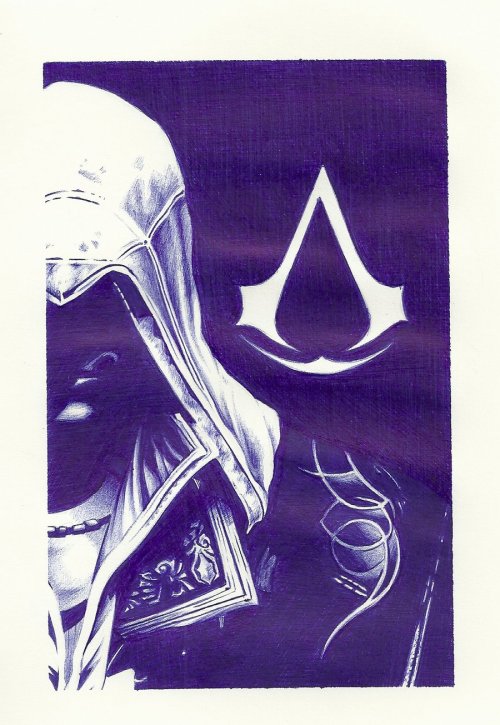 xombiedirge:  Ezio Auditore (Bic Pen) by Dark-Gates