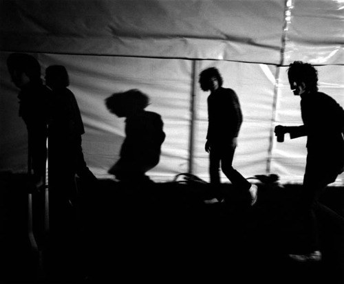 colinlanephotography:The Strokes heading to the stage, Leeds, Carling Festival, August 2002
