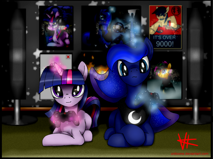 twilightsparklesharem:  (via Playing co-op. by ~unitoone on deviantART)