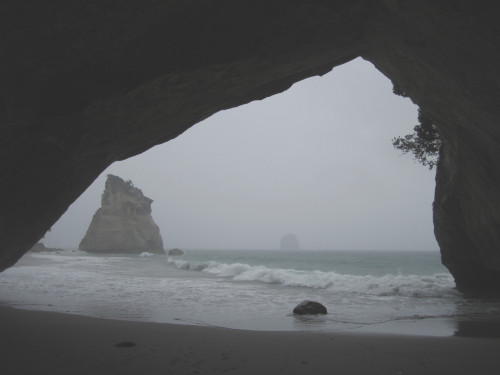 shitwreck:  Cathedral Cove, New Zealand. 