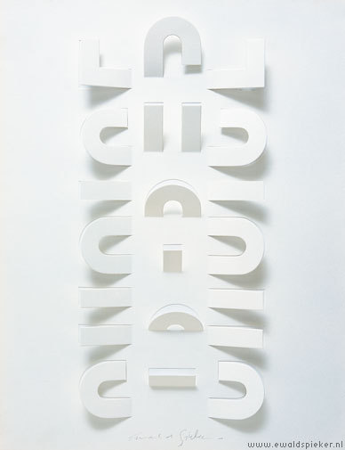 visual-poetry:  “3d papier” by ewald spieker 