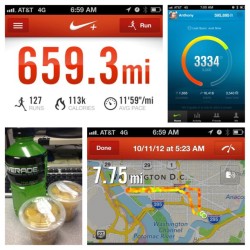 #picstitch#whilemostofyouwheresleeping #nike #nikefuel #nikeplus #running #powerade (Taken with Instagram at Washington Navy Yard)