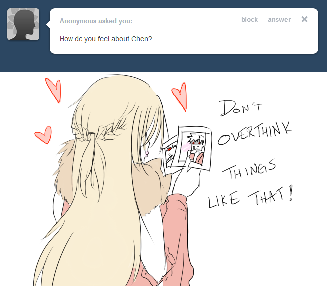 askcelia:  I give excellent gifts! (OOC: looking at it again the second panel’s