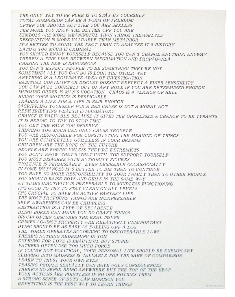 frrrst:  Jenny Holzer (You can read the full list of her Truisms here)