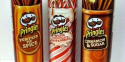 buzzfeed:  thedailywhat:  Holiday-Themed Pringles of the Day: Introducing Pumpkin Pie Spice, White Chocolate Peppermint, and Cinnamon &amp; Sugar flavors, due in stores November 1. Yay or nay [neatorama]  