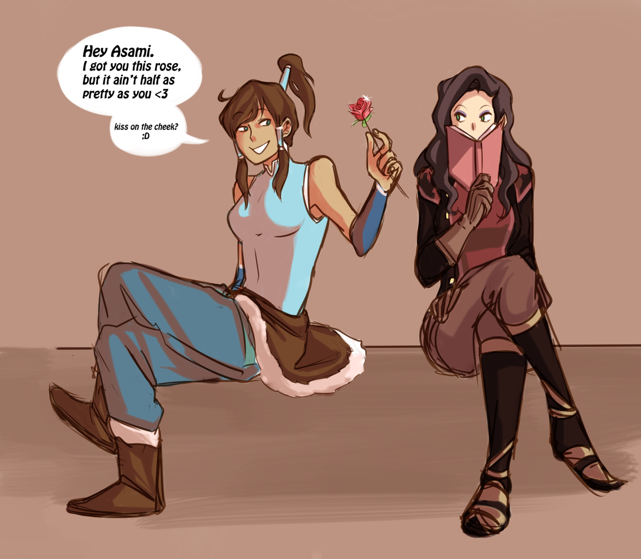 beroberos:  Suave/cocky Korra gets shut down by assertive Asami. Alliterations yayyy.