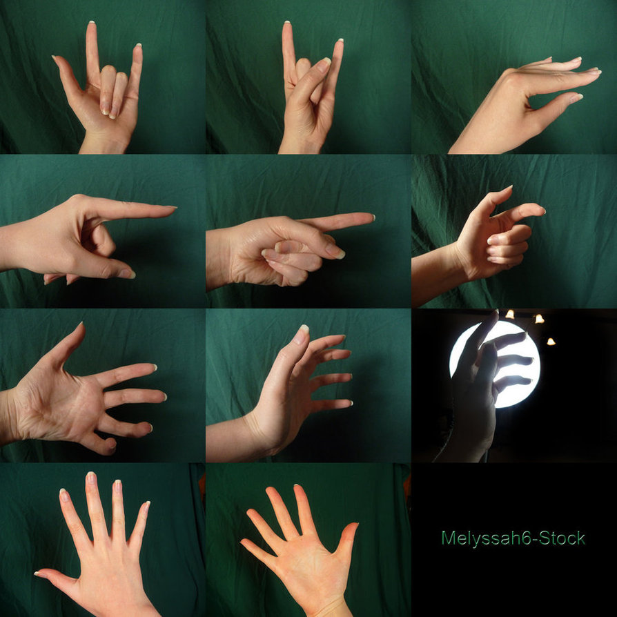 okamikyru:  Hand Poses by Melyssah6 I stumbled upon these and love them! If you struggle