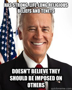 adriofthedead:  sarahfu:  burdenedwithgloriousfreedom:  abaldwin360:  Good Guy Joe Biden [X]  You mean kind of like how you liberals want to impose gay marriage and government health care on others?  “Imposing gay marriage” implies that anyone is