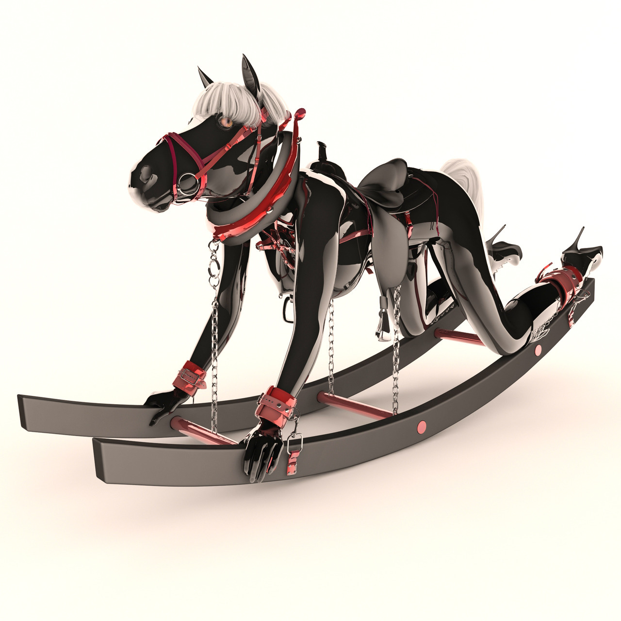 humanpony:  mioko:  Latex Horse - 3d models from Arlond  Rocking pony