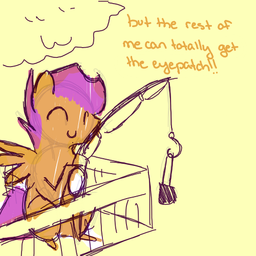 thatscootaloo:  You can’t reach it if I EAT IT  Teehee! X3