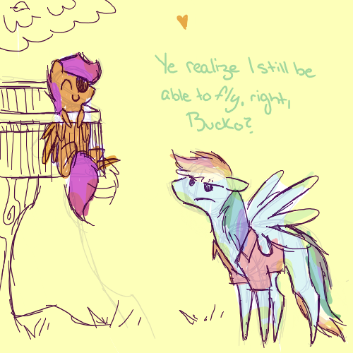thatscootaloo:  You can’t reach it if I EAT IT  Teehee! X3