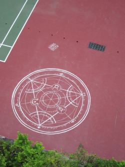 fishesnstuff:  thespookymara:  nothisdate:   SO APPARENTLY THESE WERE DONE BY STUDENTS FROM A TAIWANESE HIGH SCHOOL (士商)  They must have a demon problem  Those are transmutation circles you idiot 