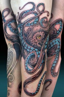 fuckyeahtattoos:  My Octopus, ‘Victor’, by my good friend Craig Secrist at Iron Clad in Salt Lake City, Utah.