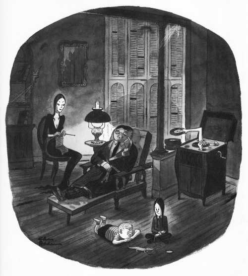 The Addams Family; cartoon by Charles Addams; from the book Homebodies, 1954.I have first printings 