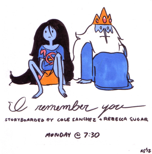 as-warm-as-choco:rebeccasugar:All new Adventure Time, I REMEMBER YOU! Monday at 7:30!!!I love to wri