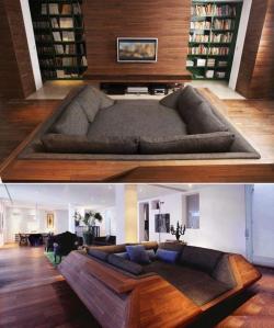 fluffixation:   pile-of-fail:  ivyinspace:  The perfect cuddling couch.  That is not a couch. That is a nest, and I want one.  My idea of household heaven right here. 