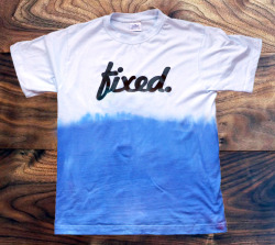 fixedclothinguk:  Fixed Clothing Ocean Blue dip dye tee, now available to PRE ORDER at http://fixedclothing.bigcartel.com/ 