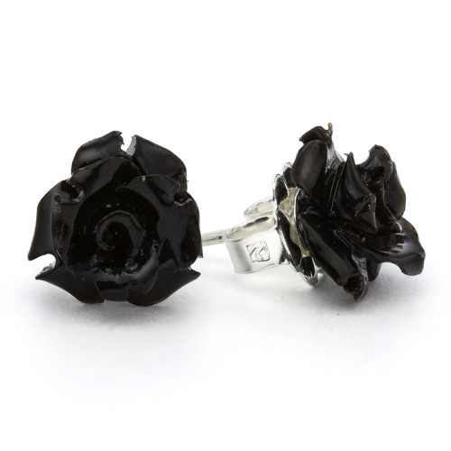 sailaweigh:Mini Rose Earring Black @RockLoveJewelry, 24% off now featured on Fab.Fab.comDouble, doub