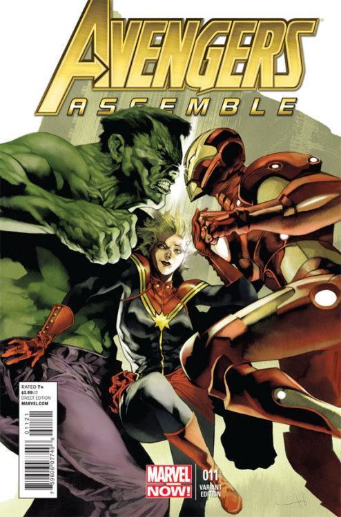 vejigante:  Cover to Avengers Assemble #11 Carol trying to stop yet another Hulk/Iron Man fight.  