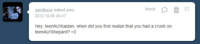 spicyshimmy:  art by stonelions, naturally.   What Kaidan’s ThinkingIn This Exact