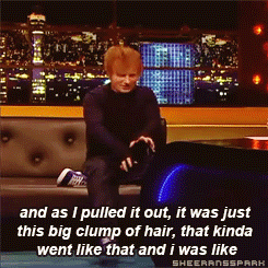 sheeransspark:  Ed talking about the clump of hair in his cake 