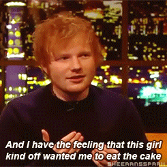 sheeransspark:  Ed talking about the clump of hair in his cake 