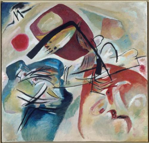 Vassily Kandinsky (French, born Russia; 1866–1944)Mit dem schwarzen Bogen = With the Black ArcOil on