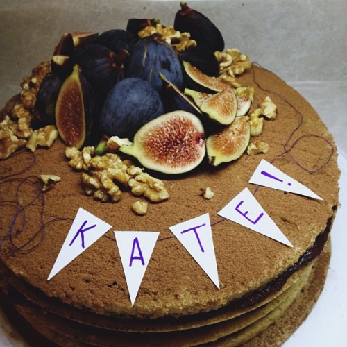 I made you a birthday cake, @keightdee! Vanilla, fig, orange. (Taken with Instagram)