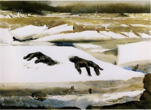 the-procession-moves-on: Andrew Wyeth - Breakup. 1994