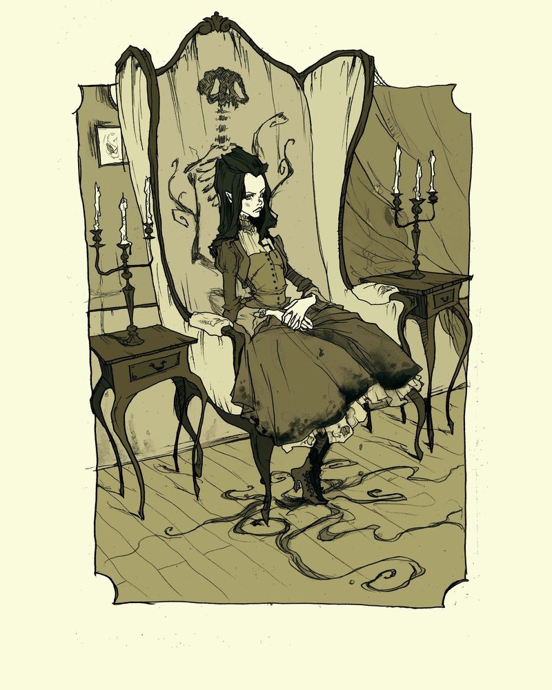 mortisia:  quietdaemon:   Edgar Allan Poe by Abigail Larson, on Tumblr  I absolutely