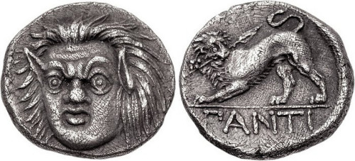 archaicwonder:Amusing Greek Silver Hemidrachm of Pantikapaion by Ancient Art on Flickr.G18 Greek Sil
