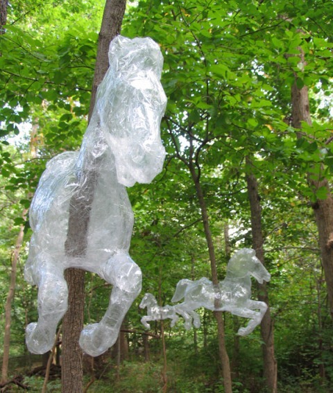 showslow:  Tape sculptures by Mark Jenkins.