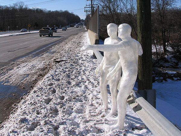 showslow:  Tape sculptures by Mark Jenkins.